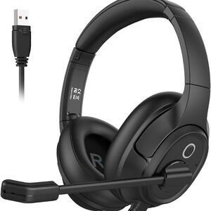 Premium Over-Ear USB Headset - Black